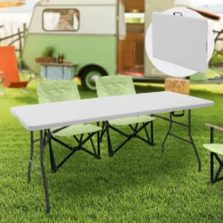 Plastic Camping Foldable Table 180x74 Cm -Best Journeys Area ecd germany plastic camping foldable table 180x74 cm 1