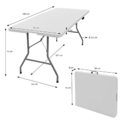 Plastic Camping Foldable Table 180x74 Cm -Best Journeys Area ecd germany plastic camping foldable table 180x74 cm 7