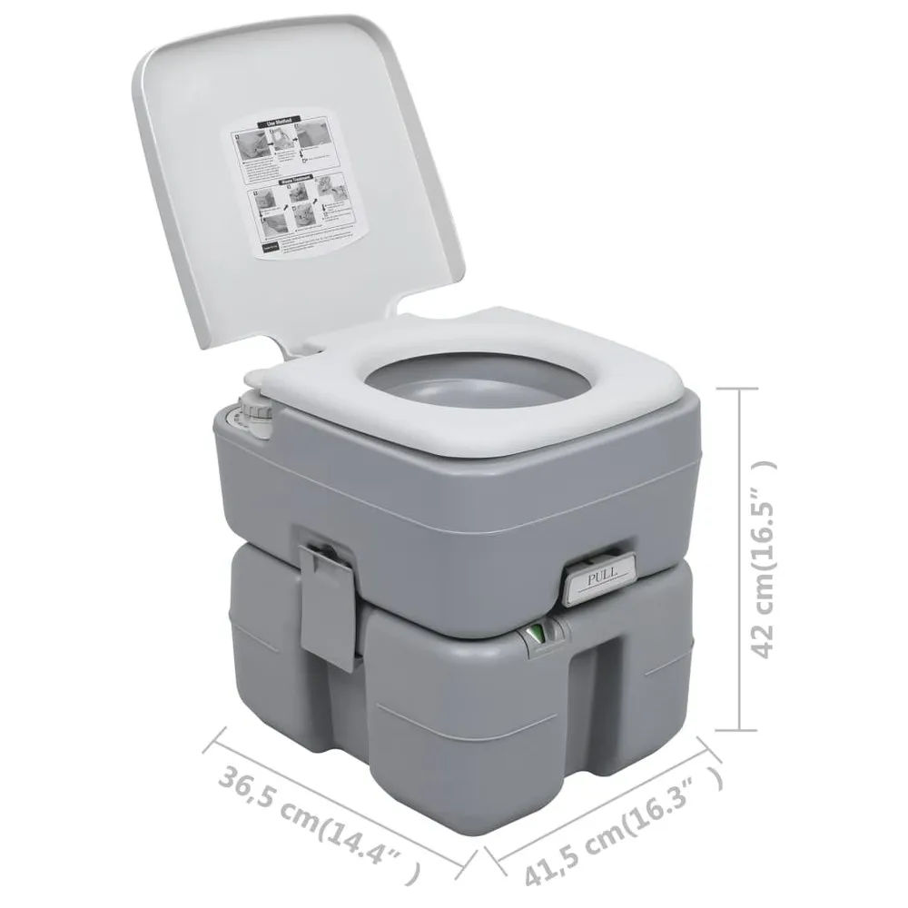 VIDAXL Portable Camping Toilet 30 L 6 VIDAXL Portable Camping Toilet 30 L - Image 4
